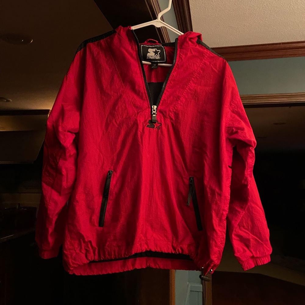 Red and Black Starter Jacket.  It is in Great Shape.  Maybe worn a couple times.